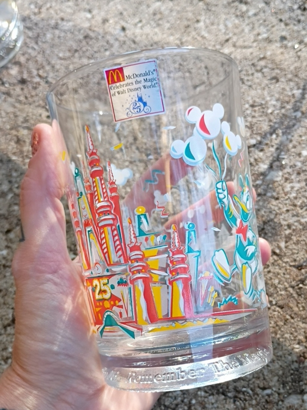 Disney McDonald's 25th Anniversary Colorful Castle & Mickey Glass
